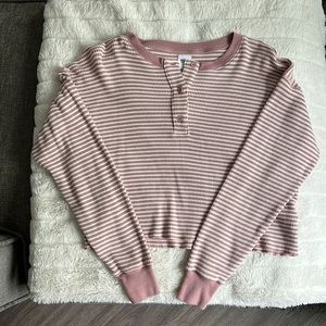 TNA mauve striped long sleeve top